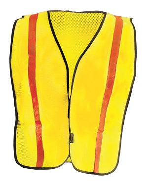 OccuNomix 4X Hi-Viz Yellow OccuLux¬Æ Value‚Ñ¢ Economy Light Weight Polyester Mesh Vest With Front Hook And Loop Closure, 1" Gloss Reflective Tape, Elastic Side Straps And 1 Pocket