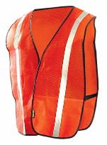 OccuNomix 4X Hi-Viz Orange OccuLux¬Æ Value‚Ñ¢ Economy Light Weight Polyester Mesh Vest With Front Hook And Loop Closure, 1" Silver Glass Bead Tape, Elastic Side Straps And 1 Pocket
