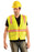 OccuNomix Medium Hi-Viz Yellow OccuLux¬Æ Classic‚Ñ¢ Economy Woven Twill Solid Polyester Two-Tone Surveyor's Vest With Front Zipper Closure And 3/4" White Gloss Tape Backed by Orange Trim And 9 Pockets