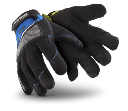 HexArmor¬Æ Size 9 Black And Blue Mechanics+ Clute Cut SuperFabric¬Æ And Synthetic Leather Reusable Cut Resistant Gloves With Elastic Cuff, High-Performance Polyethylene Kevlar¬Æ Lined And Hook And Loop Closure