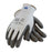 Protective Industrial Products¨ Small GREAT WHITE¨ 13 Gauge Medium Weight Cut Resistant Gray Polyurethane Palm And Fingertip Coated Work Gloves With White Seamless Liner And Continuous Knit Cuff