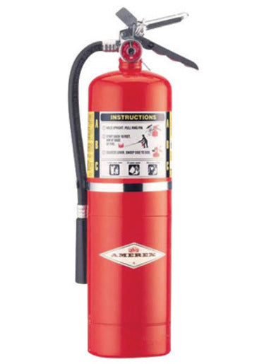 Amerex¬Æ 10 Pound Stored Pressure ABC Dry Chemical 4A:80B:C Steel Multi-Purpose Fire Extinguisher For Class A, B And C Fires With Anodized Aluminum Valve, Wall Bracket, Hose And Nozzle