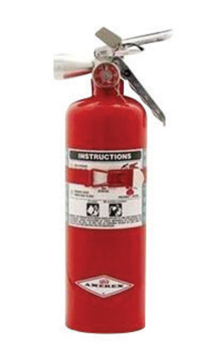 Amerex¬Æ 5 Pound Halotron¬Æ I 5-B:C Steel Fire Extinguisher For Class B And C Fires With Anodized Aluminum Valve, Vehicle/Marine Bracket And Nozzle