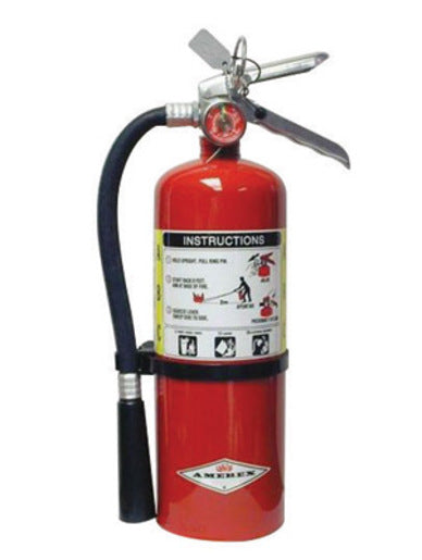 Amerex¬Æ 5 Pound Stored Pressure ABC Dry Chemical 2A:10B:C Multi-Purpose Fire Extinguisher For Class A, B And C Fires With Anodized Aluminum Valve, Wall Bracket, Hose And Nozzle