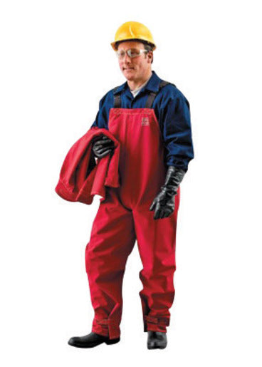 Ansell 2X Red Sawyer-Tower‚Ñ¢ CPC Polyester Trilaminate Gore¬Æ Fabric Chemical Splash Protection Bib Overalls