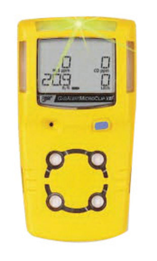 BW Technologies by Honeywell Yellow MicroClipXL‚Ñ¢ Carbon Monoxide, Hydrogen Sulfide And Oxygen Detector