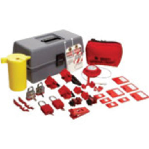 Brady¬Æ Gray, Red And Yellow Electrical Lockout Toolbox Kit Includes (6) Lockouts, (2) Fuse Blockouts, (1) Extra-Large Lockout Toolbox And (1) Cleat