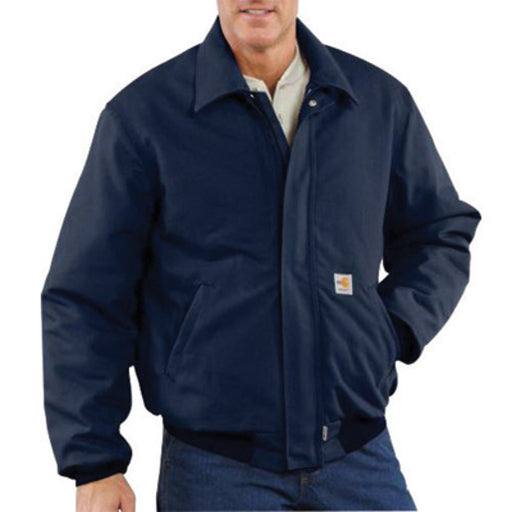 Carhartt Size 4X/Tall Dark Navy Cotton/Duck Flame-Resistant Jacket With Insulated Lining And Zipper Closure And Nomex Fr Rib-Knit Cuffs And Waistband