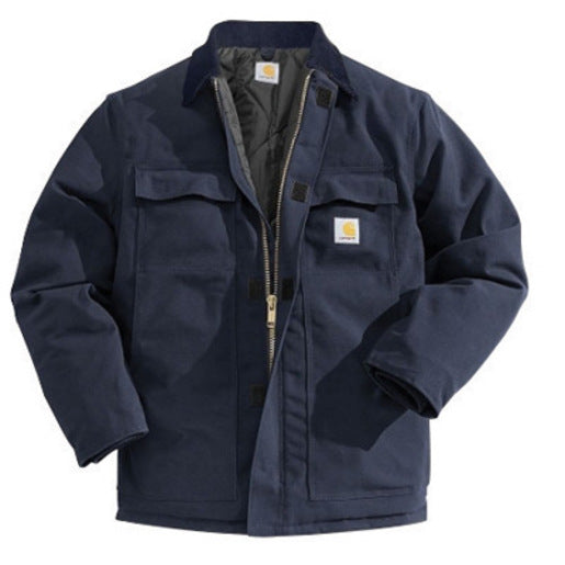 Carhartt¬Æ X-Large Tall Dark Navy Nylon Quilt Lined 12 Ounce Cotton Duck Arctic Traditional Coat With Front Zipper, Hook And Loop Closure Triple-Stitched Seams (2) Chest Pockets, (2) Front Pockets And (2) Inside Pockets