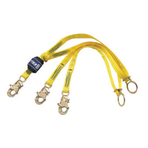 DBI/SALA¬Æ 6' EZ-Stop‚Ñ¢ 1" Polyester Web Twin-Leg Tie-Back 100% Tie-Off Shock-Absorbing Lanyard With Self-Locking Snap Hook At Each End And Adjustable D-Rings For Tie-Back