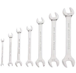 Klein Tools Nickel Chrome Plated Alloy Steel 7 Piece Open End Wrench Set With Marked Pocket Pouch