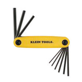Klein Tools 5/64" - 1/4" X 9" Heat Treated Alloy Steel Grip-It® 9 Piece Folding Fractional Hex Key Set