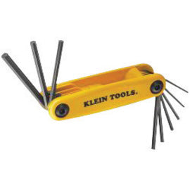 Klein Tools 9" Heat Treated Alloy Steel Grip-It® 9 Piece Folding Fractional Hex Key Set