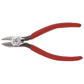 Klein Tools 13/16" X 11/16" X 6 1/8" Drop Forged Alloy Steel Standard Tapered Nose Diagonal Cutting Plier With Red Plastic Dipped Handle