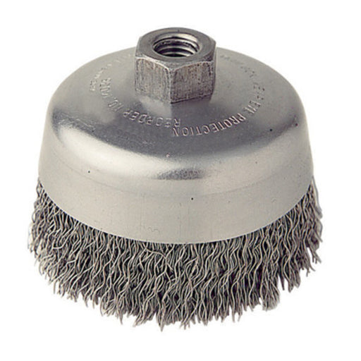 Radnor¬Æ 4" X 5/8" - 11 Carbon Steel Crimped Wire Cup Brush For Use On Right Angle Grinders