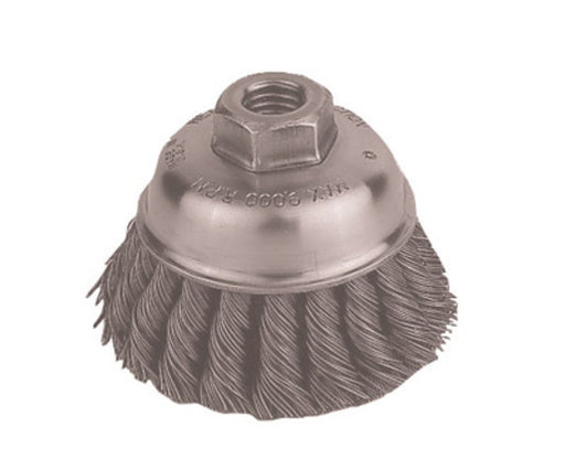 Radnor¬Æ 4" X 5/8" - 11 Carbon Steel Heavy Duty Knot Wire Cup Brush For Use On Right Angle Grinders