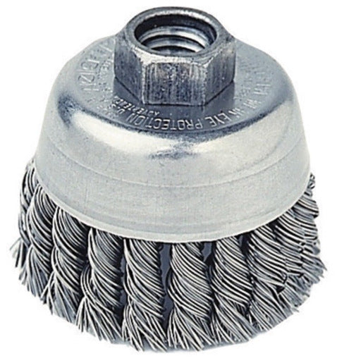 Radnor¬Æ 2 3/4" X 5/8" - 11 Carbon Steel Knot Wire Cup Brush For Use On Small Angle Grinders