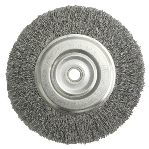 Radnor¬Æ 6" X 5/8" - 1/2" Carbon Steel Crimped Wire Wheel Brush For Use On Bench And Die Grinders