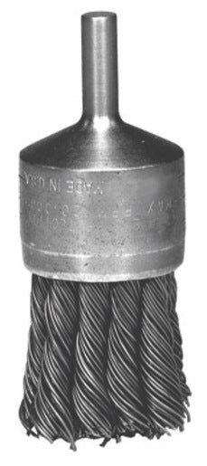 Radnor¬Æ 1 1/8" X 1/4" Carbon Steel Knot Wire Mounted End Brush For Use On Die Grinders And Drills