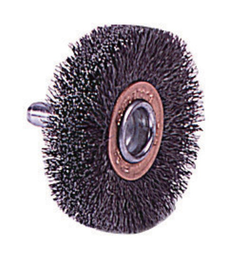 Radnor¬Æ 2" X 1/4" Carbon Steel Narrow Face Crimped Wire Mounted Conflex Brush For Use On Die Grinders And Drills