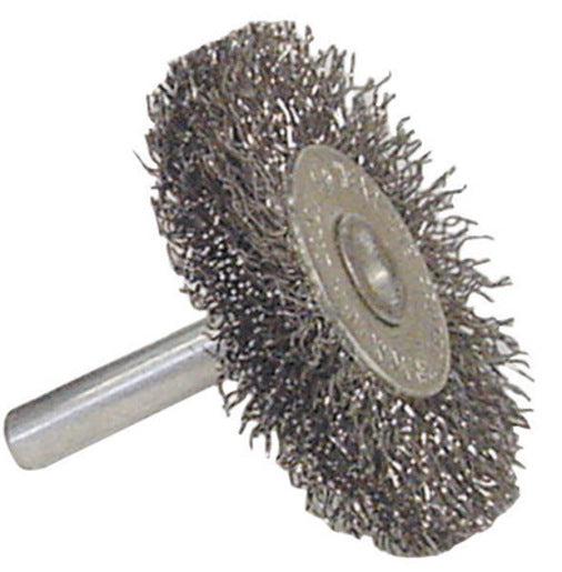 Radnor¬Æ 3" X 1/4" Carbon Steel Fine Crimped Wire Mounted Wheel Brush For Use On Die Grinders And Drills