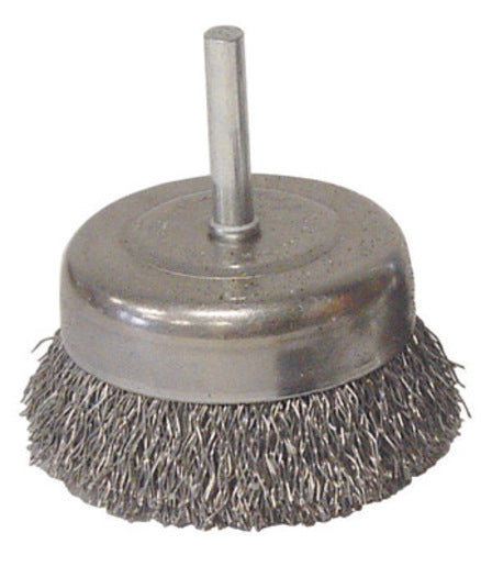 Radnor¬Æ 2 1/2" X 1/4" Carbon Steel Coarse Crimped Wire Mounted Cup Brush For Use On Die Grinders And Drills