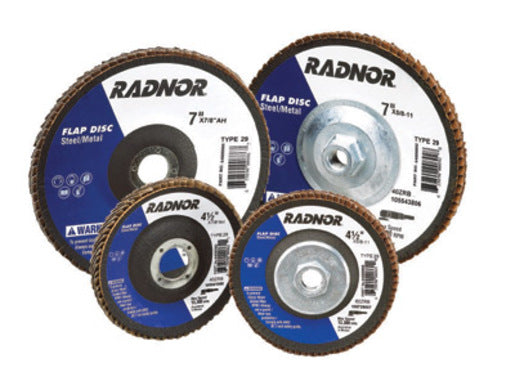 Radnor¬Æ 4 1/2" X 5/8" - 11 80 Grit Zirconia Alumina Type 27 High Density/Jumbo Flap Disc