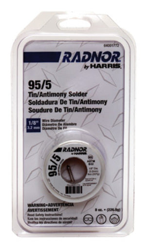 1/8" Radnor¬Æ by Harris¬Æ 95/5 (Tin/Antimony) Solder 8 Ounce Spool