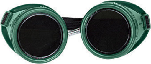Radnor¬Æ Welding Goggles With Green Hard Plastic Frame And Shade 5 Green 50mm Round Lens