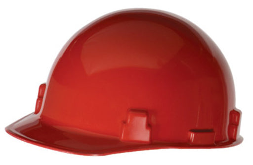 Radnor¬Æ Red SmoothDome¬Æ Polyethylene Cap Style Hard Hat With Ratchet Suspension