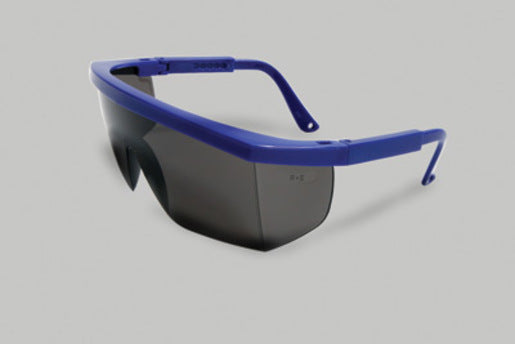 Radnor¬Æ Retro Series Safety Glasses With Blue Frame, Gray Anti-Scratch Lens And Integrated Sideshields