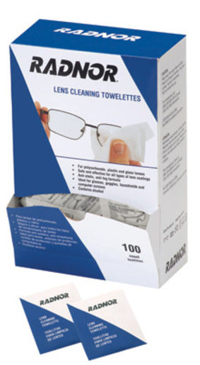 Radnor¬Æ 5" X 8" Pre-Moistened Lens Cleaning Towelettes (Individually Packaged) (100 Per Dispenser Box)