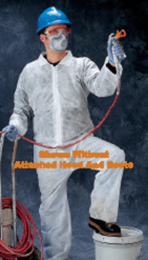 Radnor¬Æ 2X White Spunbond Polypropylene Disposable Coveralls With Front Zipper Closure And Attached Hood And Boots