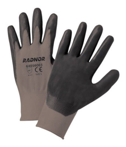 Radnor¬Æ Small Black Foam Nitrile Palm Coated Gloves With 13 Gauge Gray Seamless Nylon Liner