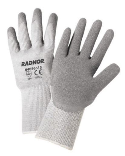 Radnor¬Æ Small Gray Thermal String Knit Cold Weather Gloves With Latex Palm Coating
