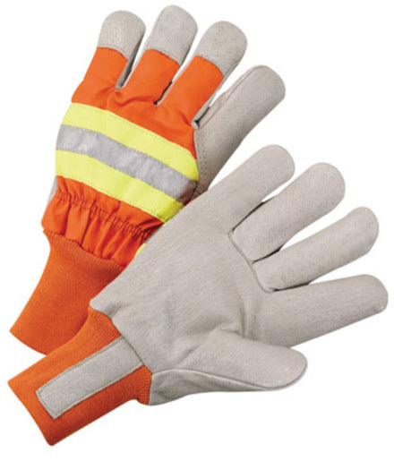 Radnor¬Æ Large Orange And Gray Pigskin And Polyester Thinsulate¬Æ Lined Cold Weather Gloves With Wing Thumb And Knit Wrist