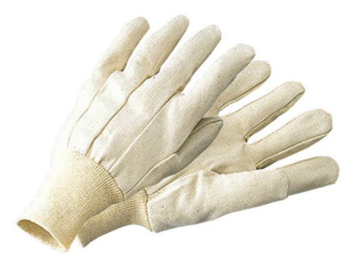 Radnor¬Æ Men's White 10 Ounce 100% Cotton Canvas Gloves With Knitwrist