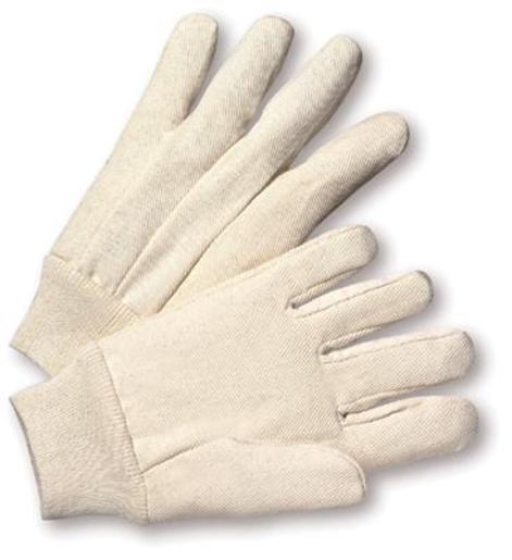 Radnor¬Æ Men's White 12 Ounce 100% Cotton Canvas Gloves With Knitwrist