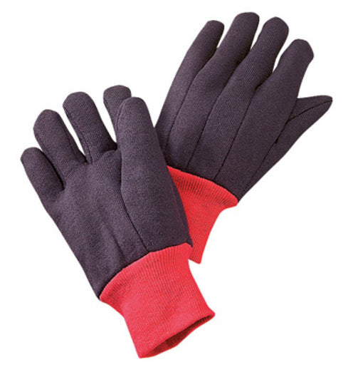 Radnor¬Æ X-Large Brown Cotton And Polyester Jersey Uncoated Work Gloves With Red Fleece Lining And Red Knit Wrist