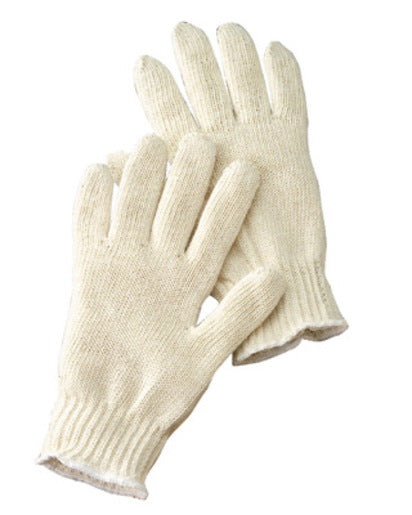 Radnor¬Æ Large Natural Medium Weight Polyester/Cotton Seamless String Gloves With Knit Wrist