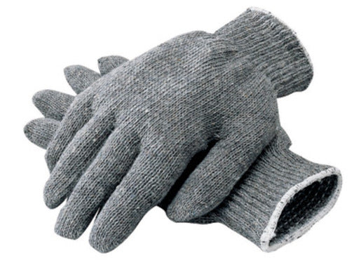 Radnor¬Æ Ladies Gray Heavy Weight Polyester/Cotton Ambidextrous String Gloves With Knit Wrist