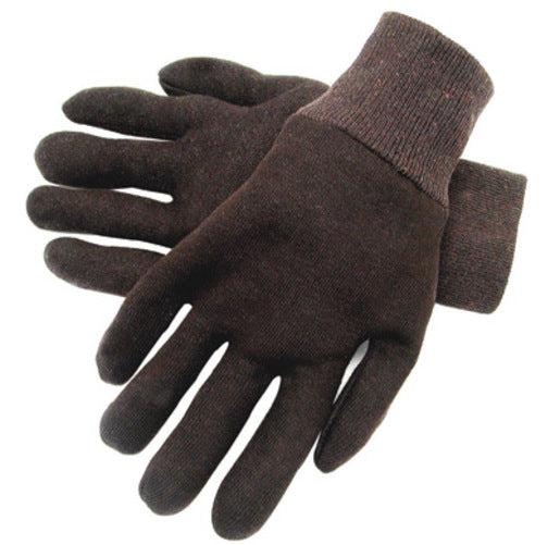 Radnor¬Æ Men's Brown 9 Ounce Reversible Cotton/Polyester Blend Jersey Gloves With Knitwrist