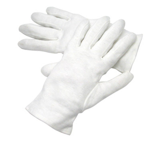 Radnor¬Æ Medium White Heavy Weight Seamless Knit 100% Cotton Dress Inspection Gloves With Open Cuff