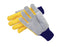 Radnor¬Æ Large Select Shoulder Grade Split Leather Palm Gloves With Navy Blue Knit Wrist, Heavy Yellow Canvas Back And Straight Thumb