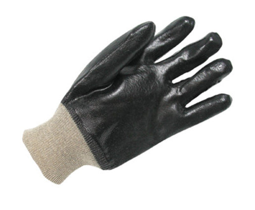 Radnor¬Æ Large Black Economy PVC Glove Fully Coated With Rough Finish Palm And Knitwrist