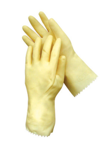 Radnor¬Æ Extra Large Amber 12" Unlined 18 MIL Textured Palm Natural Latex Glove