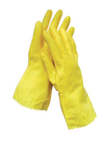 Radnor¬Æ Medium Yellow 12" Flock Lined 16 MIL Textured Palm Natural Latex Glove