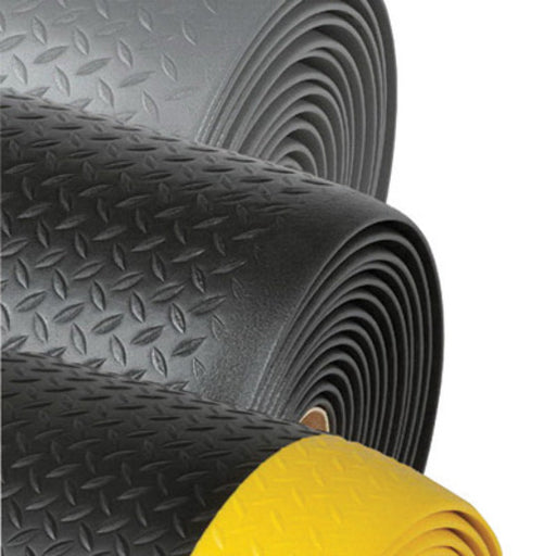 Superior Manufacturing Notrax¬Æ 2' X 60' Black And Yellow 1/2" Thick Dyna-Shield¬Æ PVC Sponge Diamond Sof-Tred‚Ñ¢ Dry Area Safety/Anti-Fatigue Floor Mat