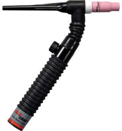 Weldcraft¬Æ 200 Amp A-200 Air Cooled Hand-Held TIG Torch Package For .020" - 5/32" Rod With Flexible Head And 25' Leads (Includes Torch Body, Ribbed Handle, Long Back Cap, 1-Piece Standard Rubber Power Cable And Flexible Valve)
