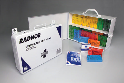 Radnor¬Æ White And Black Metal Portable Or Wall Mounted 25 Person First Aid Kit
